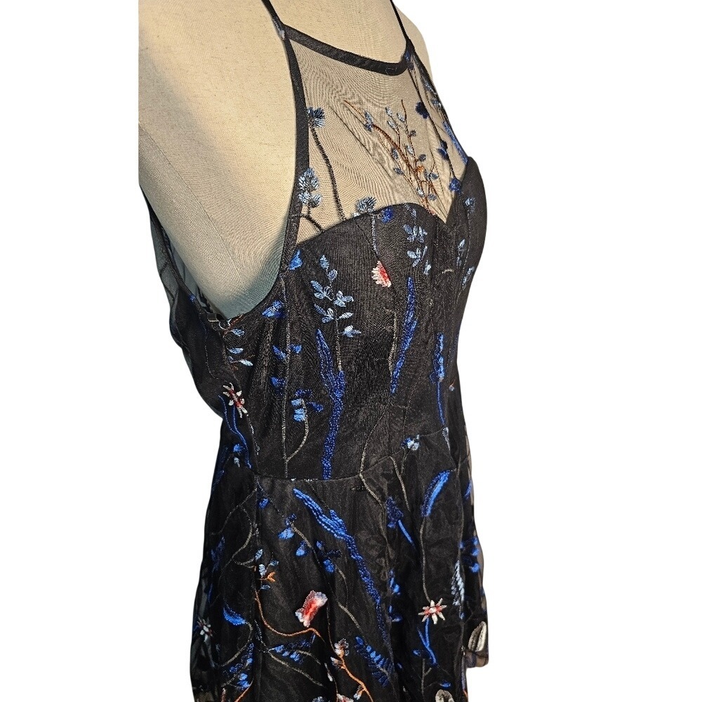 Floral Embroidered Black Dress By My Michelle. Black Fully Embroidered - Picture 2 of 14
